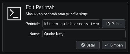 KDE Plasma “New Script” dialog